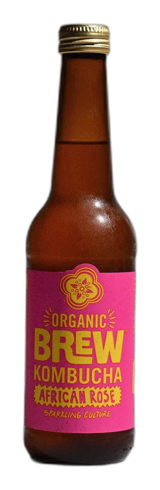 Brew Kombucha African Rose bottle