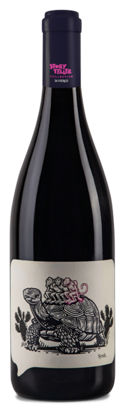 Storyteller The Giant Tortoise and The Clever Monkey Syrah bottle
