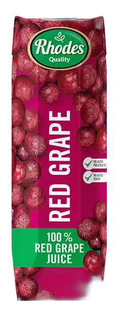 Rhodes Quality 100% Red Grape Juice bottle
