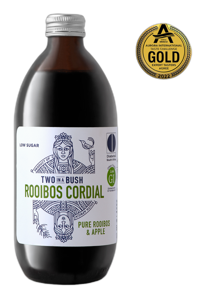 Two in a Bush Pure Tea Rooibos Cordial bottle
